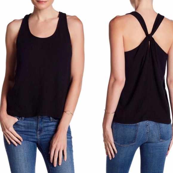 Madewell Tops - Madewell Everly Twist Back Black Tank Top